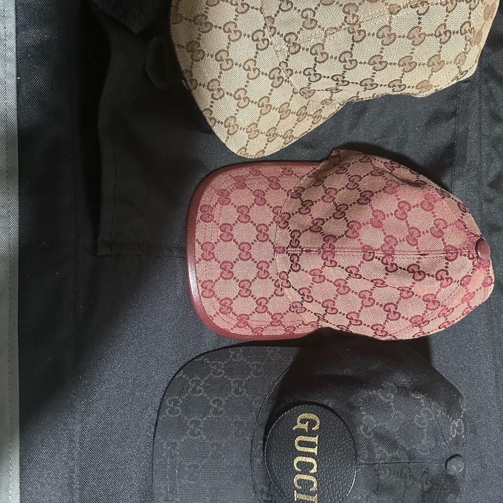 Gucci Burgundy Monogram Hat - Picture 3 of 3